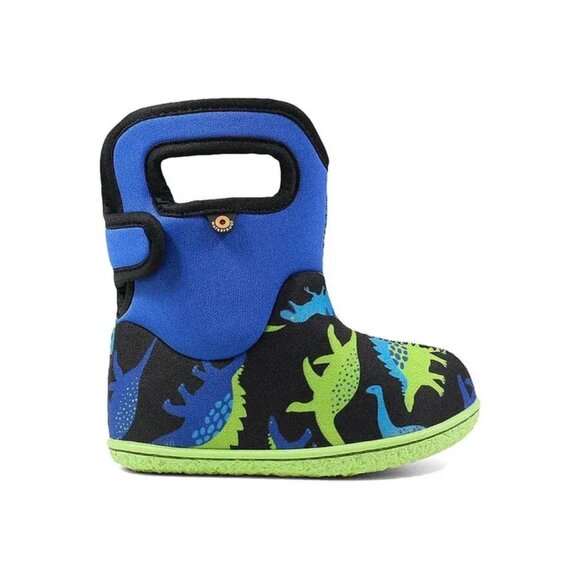 Bogs Baby Boys Blue Dino Snow Boots, Size 9 - Picture 1 of 10